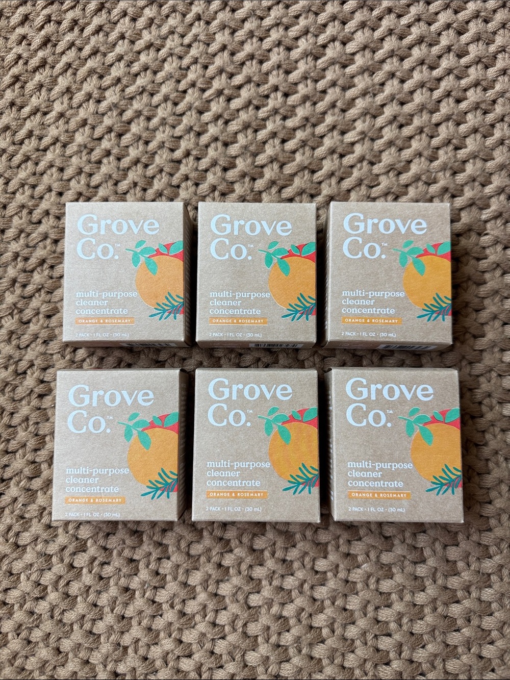 NEW Grove Co. Multi-Purpose Cleaner Concentrate Orange & Rosemary (Bundle of 6)